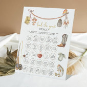 Rustiek Gevist Baby shower Vind de gast Bingo Reclamebord Met Voetstuk