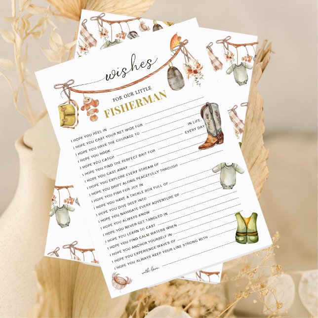 Rustiek Gevist Baby shower Wensen voor Baby Kaart (Creator heeft geüpload)