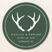 Rustiek gewei bewaar de datum ronde kartonnen onderzetter (Voorkant)