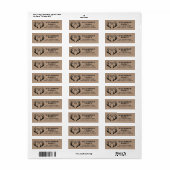 Rustiek gewei familie Monogram Kerstmis Etiket (Full Sheet)