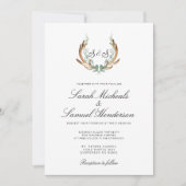 Rustiek gewei | Formele Waterverf bruiloft Kaart (Voorkant)