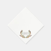 Rustiek gewei & groen | Douanenaam Huwelijk Servet (Hoek)