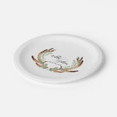 Rustiek gewei & groen | Waterverf Dhr. & Mrs. Papieren Bordje (Gekanteld)