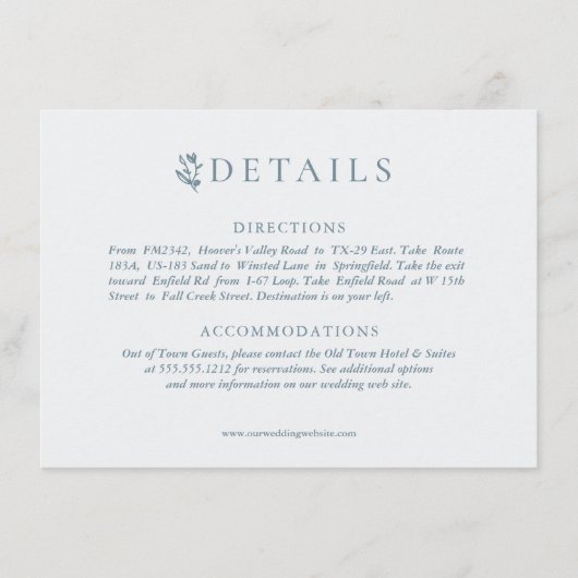 Rustiek gewei met bloemenkrans | Bruiloft Informatiekaartje (Voorkant)