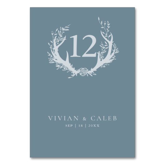 Rustiek gewei met bloemenkrans | Bruiloft Kaart (Voorkant)