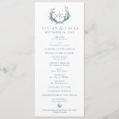 Rustiek gewei met bloemenkrans | Bruiloft Programmakaart (Voorkant)