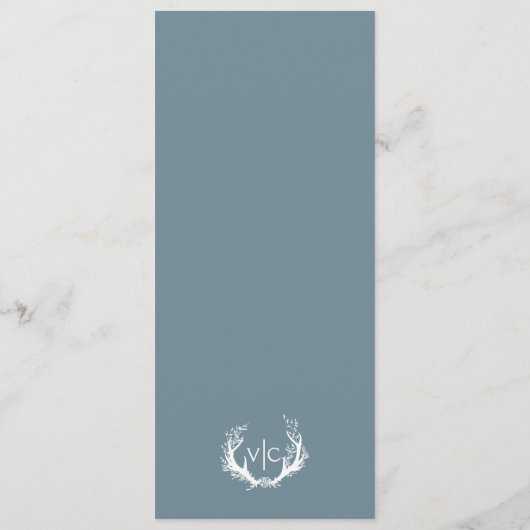 Rustiek gewei met bloemenkrans | Bruiloft Programmakaart (Achterkant)