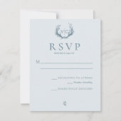 Rustiek gewei met bloemenkrans | Bruiloft RSVP (Voorkant)