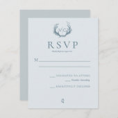 Rustiek gewei met bloemenkrans | Bruiloft RSVP (Voorkant / Achterkant)