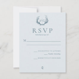 Rustiek gewei met bloemenkrans | Bruiloft RSVP Kaartje