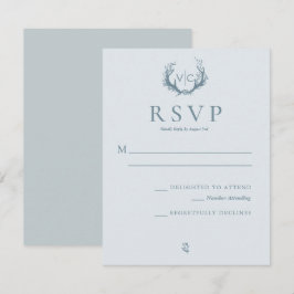 Rustiek gewei met bloemenkrans | Bruiloft RSVP Kaartje