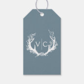 Rustiek gewei met bloemenkrans | Trouwgunst Cadeaulabel (Voorkant)