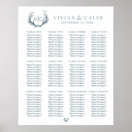 Rustiek gewei met bloemenkrans | Zitkaarten Poster