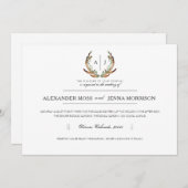 Rustiek gewei | Minimalistische bruiloft uitnodige Kaart (Voorkant / Achterkant)