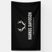 Rustiek gewei op zwarte fotografen, ambacht spandoek (Verticaal)