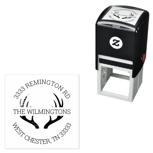 Rustiek gewei rond retour adres  zelfinktende stempel (In situ)