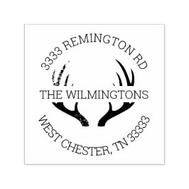 Rustiek gewei rond retour adres  zelfinktende stempel