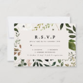 Rustiek gewei waterverf bloemenbruiloft R.S.V.P RSVP Kaartje (Achterkant)