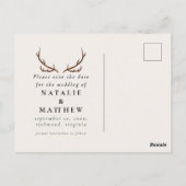 Rustiek gewei waterverf boho bloemensave de datum briefkaart (Achterkant)