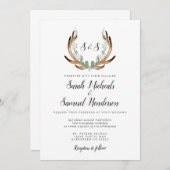 Rustiek gewei | Waterverf bruiloft uitnodiging (Voorkant / Achterkant)