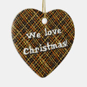 Rustiek Geweven Grafische Natuurlijke Burlap Elke  Keramisch Ornament (Rechts)