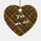 Rustiek Geweven Grafische Natuurlijke Burlap Elke  Keramisch Ornament (Achterkant)