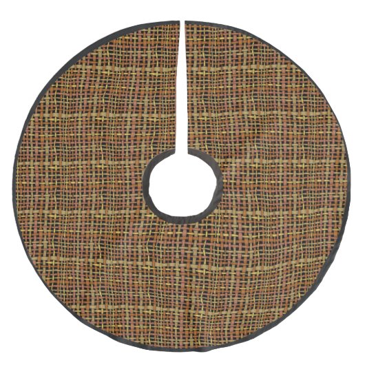 Rustiek Geweven Rough Burlap Red Kerstboom Rok (Voorkant)