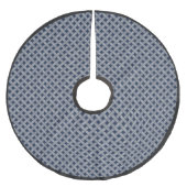 Rustiek Geweven Zilveren Wicker op Custom Donkerbl Kerstboom Rok (Voorkant)