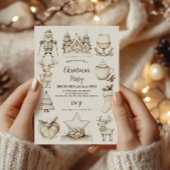 Rustiek Gezellig Blauw Kerstfeest Kaart