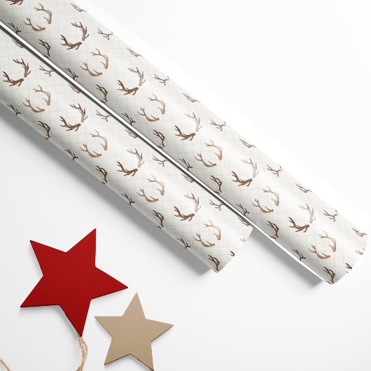 Rustiek Gezellig Cabin Antlers Cadeaupapier