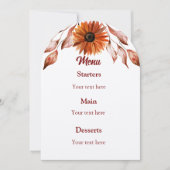 Rustiek & Gezellig Herfst bruiloft Collectie Menu Kaart (Voorkant)