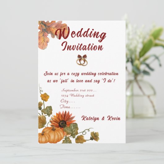 Rustiek & Gezellig Herfst bruiloft Collectie uitno Kaart (Staand voorkant)