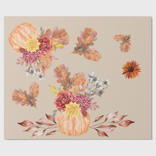 Rustiek & Gezellig Herfst Trouwpapier Cadeaupapier (Vlak)