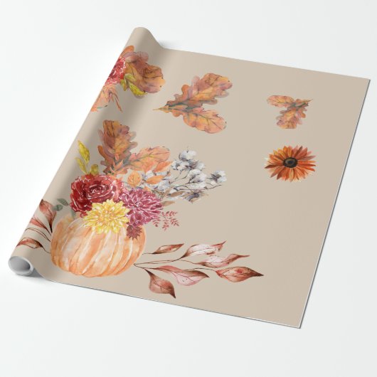 Rustiek & Gezellig Herfst Trouwpapier Cadeaupapier (Uitgerold)