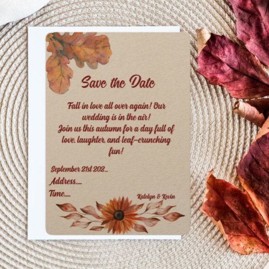Rustiek & Gezellig Herfst Wedding Flat Save The Da Save The Date