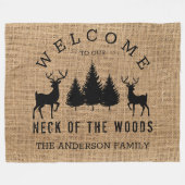 Rustiek Gezellige Cabin Welkom Familienaam Fleece  (Voorkant (Horizontaal))