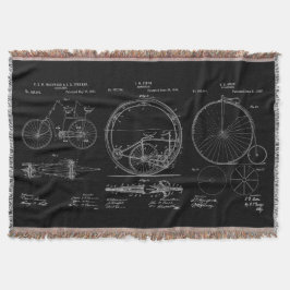Rustiek gooit blauwdruk fiets patenten deken