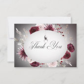 Rustiek Gothic Zwart & Bourgondië Halloween Bruilo Bedankkaart (Voorkant)