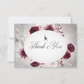 Rustiek Gothic Zwart & Bourgondië Halloween Bruilo Bedankkaart (Voorkant)