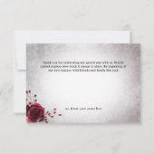 Rustiek Gothic Zwart & Bourgondië Halloween Bruilo Bedankkaart (Achterkant)