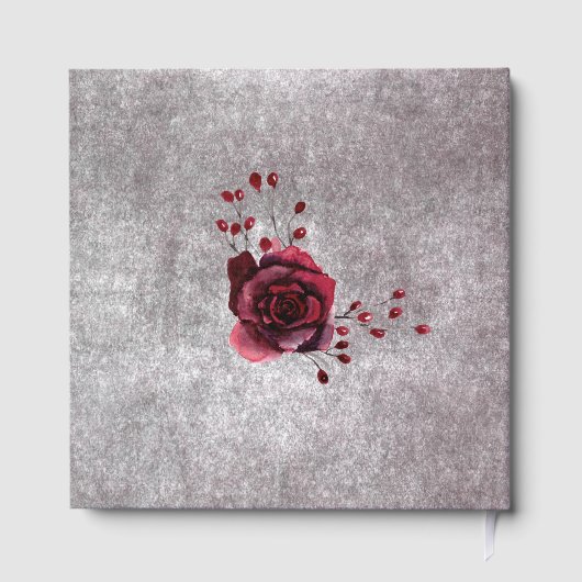 Rustiek Gothic Zwart & Bourgondië Halloween Bruilo Gastenboek (Achterkant)