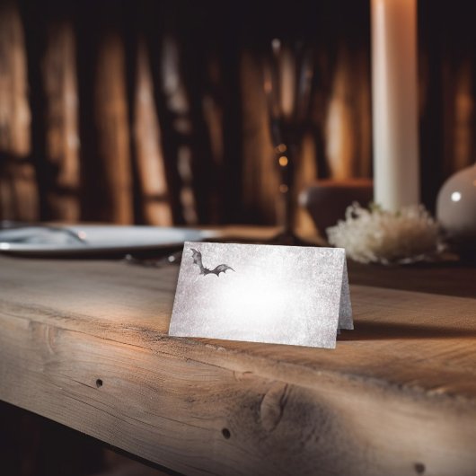 Rustiek Gothic Zwart & Bourgondië Halloween Bruilo Plaatskaartje