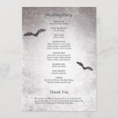 Rustiek Gothic Zwart & Bourgondië Halloween Bruilo Programmakaart (Achterkant)