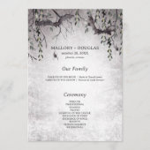 Rustiek Gothic Zwart & Bourgondië Halloween Bruilo Programmakaart (Voorkant)