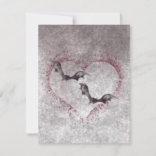 Rustiek Gothic Zwart & Bourgondië Halloween Bruilo Save The Date (Achterkant)