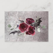 Rustiek Gothic Zwart & Bourgondië Halloween Detail Informatiekaartje (Achterkant)