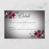 Rustiek Gothic Zwart & Bourgondië Halloween Detail Informatiekaartje (Voorkant)