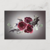 Rustiek Gothic Zwart & Bourgondië Halloween Detail Informatiekaartje (Achterkant)