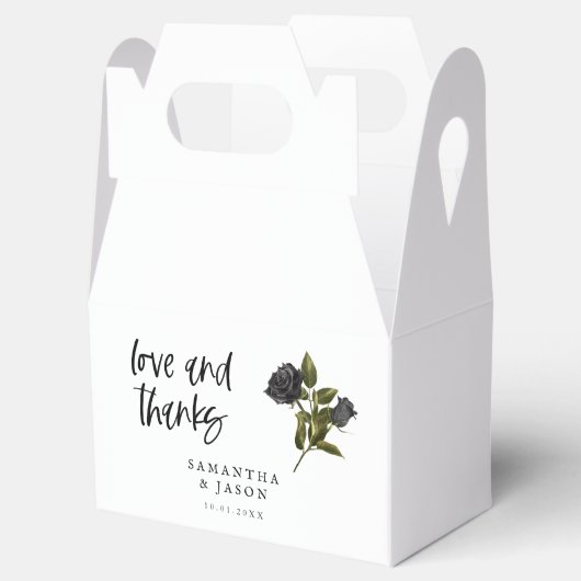 Rustiek Gotisch Roos Bruiloft Wit Bedankdoosjes (Geopend)