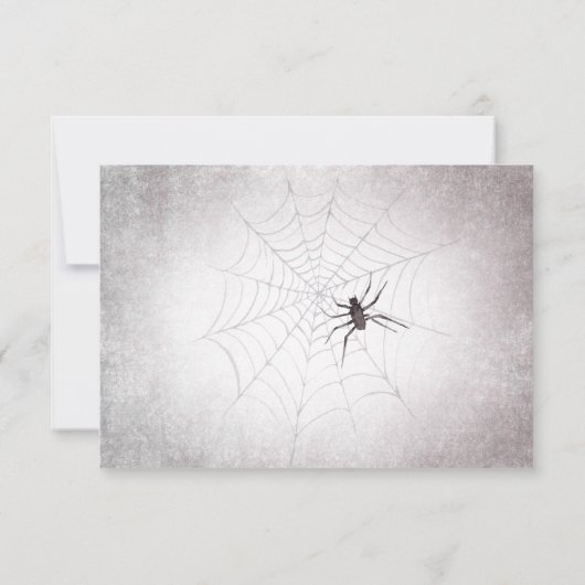 Rustiek Gotisch Zwart & Bourgogne Halloween QR Cod RSVP Kaartje (Achterkant)